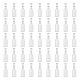 Unicraftale チベットスタイル合金接着剤フラットパッドベイル 100 個  長方形  銀  26x8x1mm  穴：8x5mm FIND-UN0002-33-1