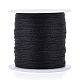 ポリエステル編組メタリック糸  DIYの編みこみのブレスレット作りと刺繡のために  ブラック  0.4mm  6プライ  約54.68ヤード（50m）/ロール X-OCOR-I007-B-21-1