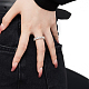 Rhodinierter Fingerring aus 925 Sterlingsilber mit Mikropavé und klaren kubischen Zirkonia für Damen RJEW-F150-11B-P-3