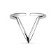 TINYSAND 925 Sterling Silver Open Triangle Adjustable Ring TS-R295-S-2