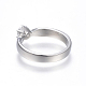 サージカルステンレススチールキュービックジルコニア指輪316個  婚約指輪  ステンレス鋼色  usサイズ5（15.7mm） RJEW-P119-01-5#-3