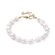 Pulseras de perlas keshi con perlas barrocas naturales BJEW-JB05262-1