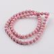 Dyed Natural Fossil Beads Strands G-E328-6mm-03-3