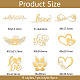 OLYCRAFT 9pcs 1.6x1.6 inch Golden Metal Stickers Heart Paw Prints Stickers Self Adhesive Angel Wing Paw Stickers Golden Epoxy Stickers for DIY Scrapbooks Epoxy Resin Art Crafts Water Bottle Decor DIY-WH0450-094-2