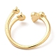 Butterfly  Brass with Shell Open Cuff Ring Component KK-E055-03G-02-3