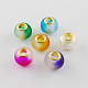 Two Tone Glass European Beads GPDL-Q010-M2-1