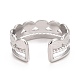 304 anello per polsino aperto avvolgente ovale in acciaio inossidabile per donna RJEW-C025-11P-2