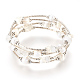 Perle und natürliche weiße Mondsteinchips wickeln Armbänder ein BJEW-JB03922-01-1