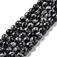Synthetic Snowflake Obsidian Beads Strands G-E568-03B-1
