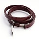 3-Loop Cowhide Leather Wrap Bracelets BJEW-F173-04-4