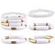 4 pièces 4 ensembles de bracelets extensibles en tube incurvé épais en acrylique de style BJEW-SW00074-06-1