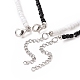 2 pièces 2 couleurs ensemble de colliers de perles de verre noir et blanc NJEW-FZ00003-3