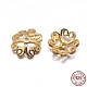 Real 18K Gold Plated 4-Petal 925 Sterling Silver Bead Caps STER-M100-29-1
