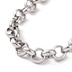 304 bracelet chaîne rolo en acier inoxydable pour homme femme BJEW-E031-06P-01-2