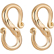 Benecreat 10 Uds 18k chapado en oro s-hook corchetes collar cierres fornituras de la joyería para la fabricación de joyas de diy KK-BC0003-76G-1