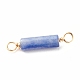 Natural Blue Aventurine Connector Charms PALLOY-JF01454-01-5