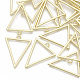 合金オープンバックベゼル大きなペンダント  UVレジンDIY用  エポキシ樹脂  プレスジュエリー  三角形  ライトゴールド  35x27.5x2mm  穴：2.5mm X-PALLOY-S132-007-2