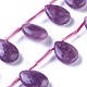 Lepidolita natural / hebras de perlas de piedra de mica púrpura G-E542-05A-1