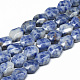 Fili di perle di diaspro macchia blu naturale G-T069-06-1