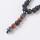 Natural Lava Rock Beads Pendant Necklaces NJEW-I221-02E-2