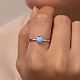 Light Sky Blue Synthetic Opal Heart Finger Ring FM4105-3-2