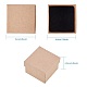 厚紙のジュエリーボックス  スポンジで  リングのために  正方形  淡い茶色  5x5x3.2cm X-CBOX-R036-09-3