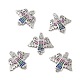 Brass Micro Pave Colorful Cubic Zirconia Connector Charms KK-E068-VB034-1