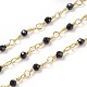 Natural Black Spinel Handmade Beaded Chains CHC-K008-A01-3