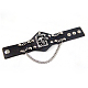 Punk Rock Style Cowhide Leather Skull Bracelets BJEW-O088-12-8