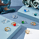 Pandahall elite 40 pz 2 colori anello in ottone regolabile componenti e 40 pz cabochon in vetro DIY-PH0002-70-5
