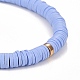 Bracelets élastiques faits à la main de perles heishi en pâte polymère BJEW-JB05303-04-3