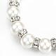 Round Glass Pearl Beaded Necklaces NJEW-K077-21A-2