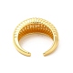 Стеллажное покрытие латунный круассан открытое манжетное кольцо для мужчин и женщин RJEW-D076-06G-2