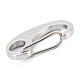 304 Stainless Steel Push Gate Snap Keychain Clasp Findings STAS-C024-10P-3