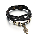 Leather Cord Multi-strand Bracelets BJEW-M152-02A-1