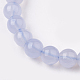 Natural Blue Lace Agate Stretch Bracelets BJEW-S138-01A-3