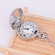 Alloy Flat Round with Butterfly Printed Porcelain Quartz Openable Pocket Watch Pendant Necklace WACH-M126-17-3