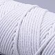 ジュエリー製作用綿糸スレッド  ホワイト  4ミリメートル、約100 M /ロール OCOR-WH0032-27C-2