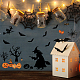 塩ビウォールステッカー  壁飾り  魔女  クモの巣  お化け屋敷  バット  乾いた木  カボチャのジャックランタン  ハロウィーン模様  900x290mm  2個/セット DIY-WH0228-460-5