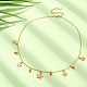 Natural Agate Round & Alloy Enamel Star Charms Bib Necklace with 304 Stainless Steel Chains NJEW-JN04404-01-5