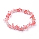 Bracelets extensibles en perles de verre de quartz cerise BJEW-JB05765-02-1