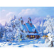 Kits de pintura de diamantes de paisaje de casa nevada de invierno diy DIAM-PW0001-243D-1