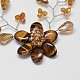 Flower Glass Beads Bib Statement Necklaces NJEW-P102-76A-2