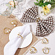 CRASPIRE 20PCS Gold Napkin Rings Elastic Metal Napkin Holder with Pearl Elegant Serviette Buckles Table Decoration for Wedding AJEW-WH0258-555-5