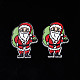 クリスマス 2 ホール スプレー塗装メープル木製ボタン  片面プリント  サンタクロース  レッド  35x23.5x2mm  穴：1.6mm WOOD-N005-42-2