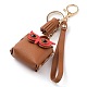 Mini porte-monnaie dame hibou femme porte-clés en cuir pu avec pompon ANIM-PW0003-052B-3