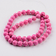 Dyed Natural Fossil Beads Strands G-E328-8mm-18-3
