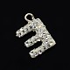 Glittering Polymer Clay with Austrian Crystal Charms Pendants SWARJ-M008-001-E-2