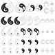 Ph pandahall 48 pièces pendentifs en émail yin yang DIY-PH0009-72-1