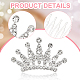 Chgcraft 15 шт. 3 стиля Корона-гребень мини-тиара принцесса с кристаллами и стразами корона-гребень для волос серебряные диадемы для женщин и девочек на свадьбу FIND-CA0005-94-5